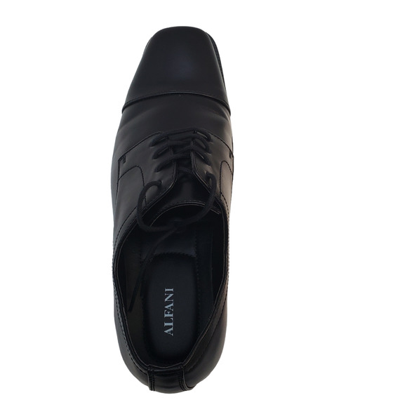 New Alfani Men's Quincy Cap Toe Oxfords Shoes 12W Black - Picture 5 of 6